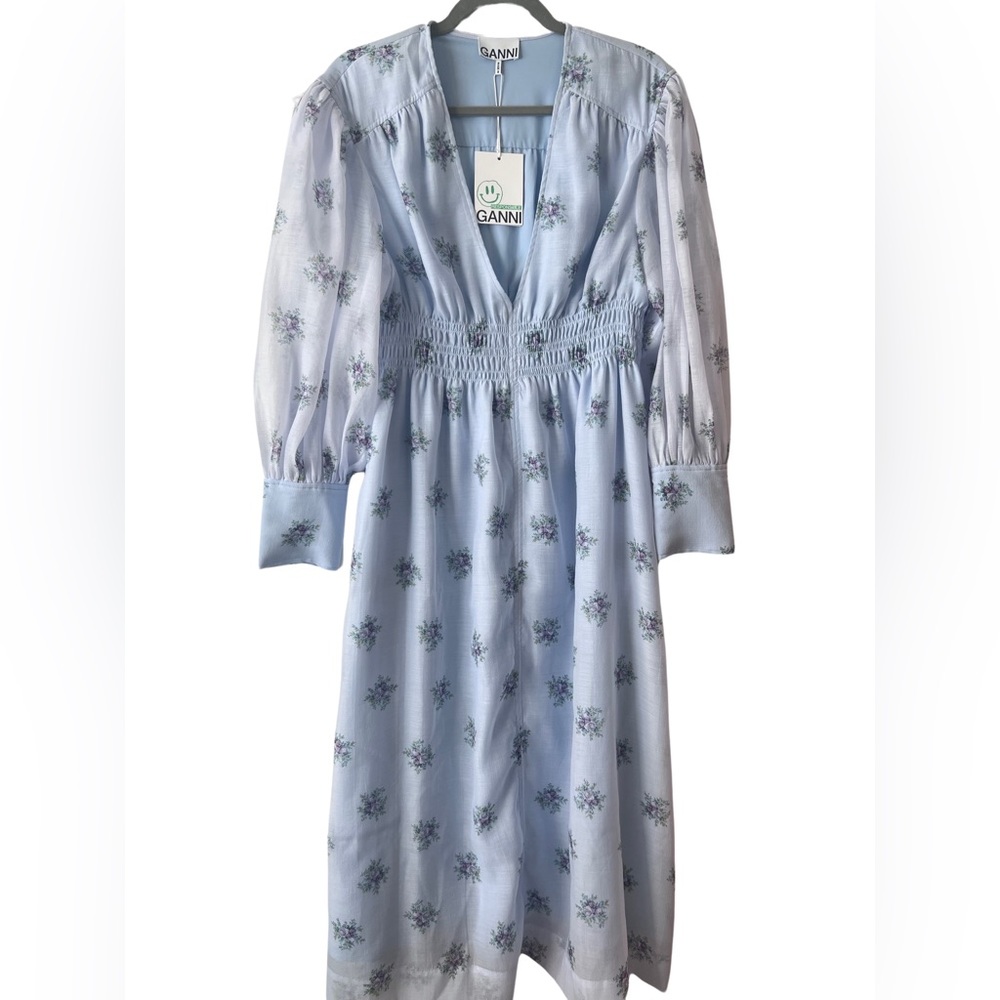 Ganni blue floral dress